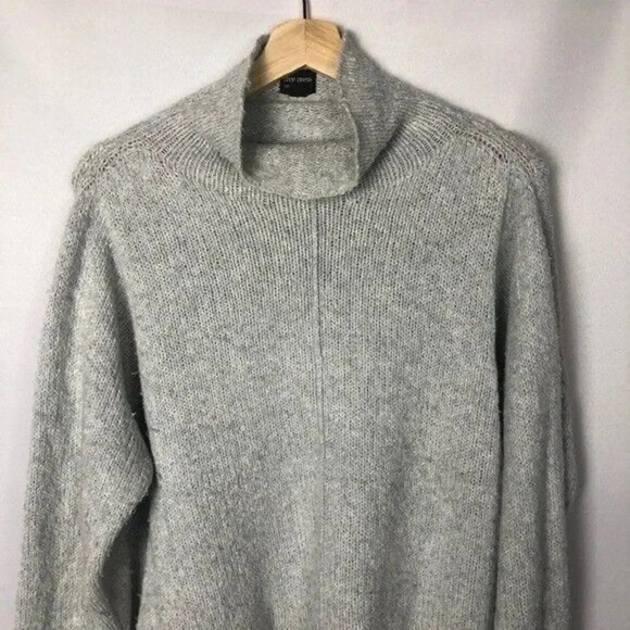 Free Press Light Gray Knit Mock Neck Pullover Sweater S - Picture 3 of 6
